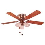 Ventilador de techo interior con luz clásico 42 pulgadas bronce antiguo 60 W Designers Lighting, vista frontal completa