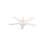 Ventilador de techo interior con luz moderno 52 pulgadas blanco 60 W Designers Lighting, vista frontal con cinco aspas