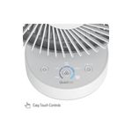 Abanico de mesa oscilante QuietSet 5 HTF337W Honeywell, detalle del panel de control táctil blanco con botones y modos
