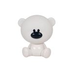 Luminaria mesa infantil osito 1 lúmen 2.5 W 5 V 4000 K + RGB Ikelite, figura de oso blanco con nariz negra en vista frontal