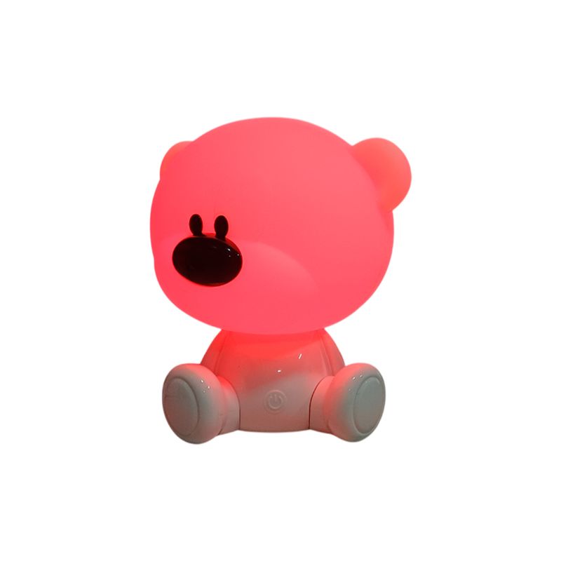 Luminaria mesa infantil osito 1 lúmen 2.5 W 5 V 4000 K + RGB Ikelite, encendida con luz roja en la cabeza