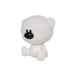 Luminaria mesa infantil osito 1 lúmen 2.5 W 5 V 4000 K + RGB Ikelite, figura de oso blanco vista de frente