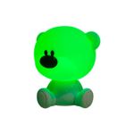 Luminaria mesa infantil osito 1 l 2.5 W 5 V 4000 K + RGB Ikelite, encendida emitiendo luz de color verde