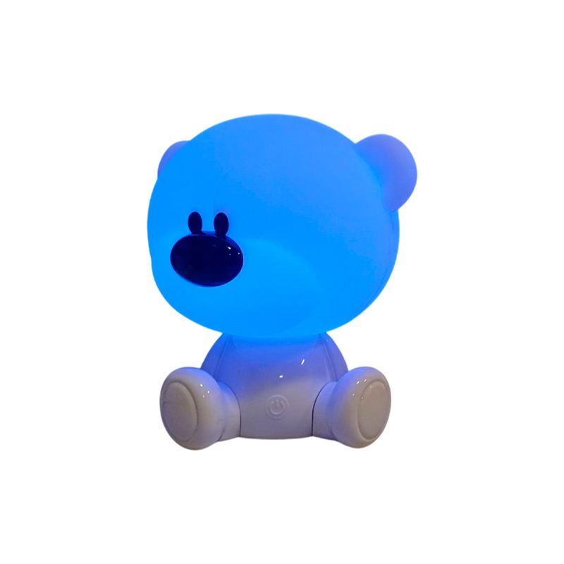 Luminaria mesa infantil osito 1 l 2.5 W 5 V 4000 K + RGB Ikelite, encendida con luz color azul