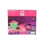 Luminaria mesa infantil osito 1 lúmen 2.5 W 5 V 4000 K RGB Ikelite, empaque frontal con ilustración de la lámpara y niño