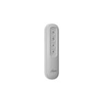 Control remoto para abanico con luz sin receptor universal Hunter gris, vista frontal de los botones y logo de la marca