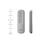 Control remoto para abanico con luz sin receptor universal Hunter gris, vista frontal y lateral con iconos de funciones