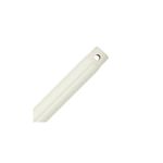 Extensión para abanico de 36 pulgadas Hunter blanco, tubo cilíndrico con rosca en un extremo y orificio lateral