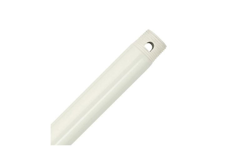 Extensión para abanico de 36 pulgadas Hunter blanco, tubo cilíndrico con rosca en un extremo y orificio lateral