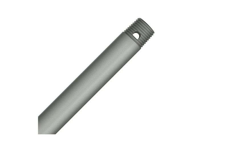 Extensión para abanico de 72 pulgadas Hunter plateado, tubo cilíndrico con rosca en el extremo superior