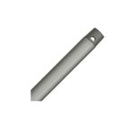 Extensión para abanico de 60 pulgadas Hunter plateado, tubo cilíndrico con rosca en un extremo y vista diagonal