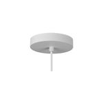Luminaria colgante Bia 1L E27 blanco Blumenau, detalle del soporte circular blanco para techo y cable