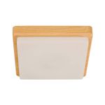 Luminaria plafón LED 20 W 3000/4000/6000 K CCT cambiable madera clara Ikelite, vista frontal del plafón cuadrado