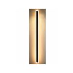Luminaria de pared lineal Nova II 14 W 3000 K 100-240 V negro General Lighting, encendida sobre una pared beige