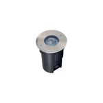 Luminaria empotrar piso bañador LED Canopus 7 W 325 lm 3000 K IP67 Tecnolite, vista en ángulo del cuerpo negro y bisel