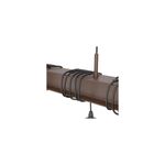 Luminaria colgante Townshend 4 4XE27 Eglo, detalle cercano del cuerpo marrón con cables negros envolventes
