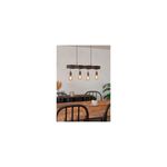Luminaria colgante Townshend 4 4xE27 Eglo, instalada sobre una mesa de madera en un comedor con sillas negras
