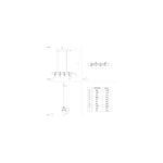 Luminaria colgante Townshend 4 4xE27 Eglo, gráfico técnico con diagramas de medidas y tabla de dimensiones