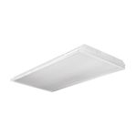Luminaria LED 503Plus 48 2x18W 1x4 D#1 con tubos LED-CP Sylvania, vista en perspectiva desde abajo con difusor prismático