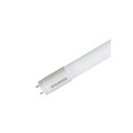 Luminaria LED mod. 200 Fit 2x18 W 48 pulgadas con tubo-Complex Sylvania, primer plano del extremo del tubo LED blanco