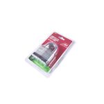 Candado laminado ACE 52 mm negro alta seguridad, en empaque blister transparente con fondo rojo y blanco