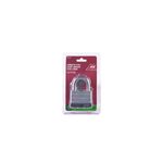 Candado laminado ACE de 52 mm negro alta seguridad, presentado en su empaque plástico con cartón rojo
