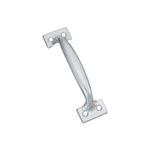 Haladera barra para puerta National Hardware de 6-1/2 pulgadas zinc, vista diagonal sobre fondo blanco