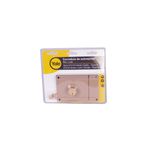 Cerradura parche Yale para madera con cilindro suelto derecha, vista frontal del producto en su empaque plástico