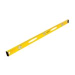 Nivel magnético I-Beam Stanley de 48 pulgadas, vista lateral completa del cuerpo amarillo con sus tres burbujas
