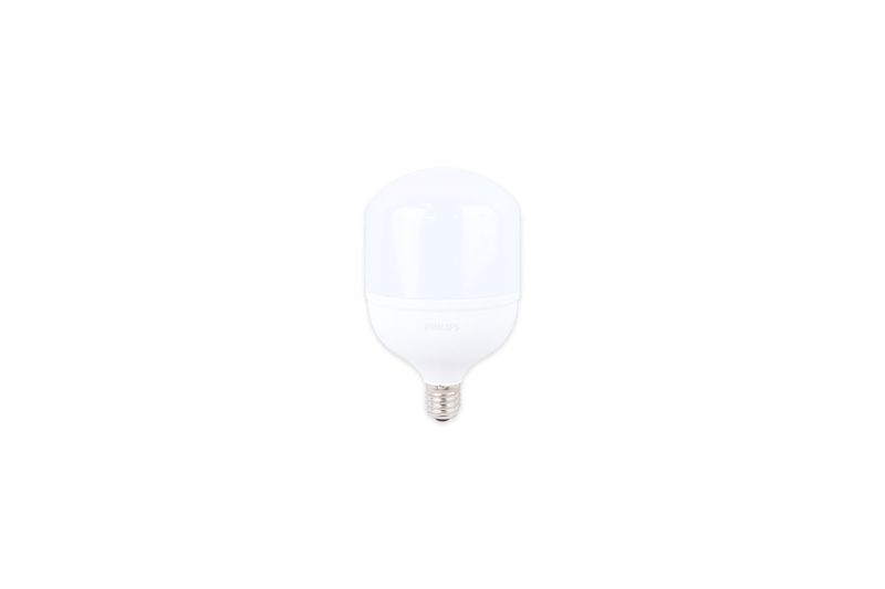 Bombilla LED TrueForce Core 80 W E40 9000 lm 100-277 V Philips, vista frontal del foco blanco con base metálica