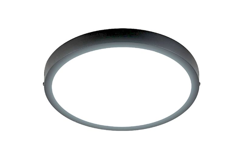 Luminaria sobreponer LED Ankaa IV negro redondo 24 W 1600 lm 6500 K 100-240 V Tecnolite, encendida vista frontal