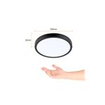 Luminaria sobreponer LED Ankaa IV negro redondo 24 W 1600 lm 6500 K 100-240 V Tecnolite, con medidas de 300 mm y 32 mm
