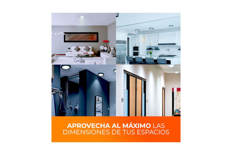 Luminaria sobreponer LED Ankaa IV negro redondo 24 W 1600 lm 6500 K 100-240 V Tecnolite, collage de aplicaciones en