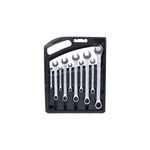 Juego de llave combinada Stanley de 1/4" a 7/8", 8 mm a 18 mm de 20 piezas, organizadas en su estuche plástico negro