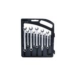 Juego de llave combinada Stanley de 1/4" a 7/8", 8 mm a 18 mm de 20 piezas, organizador negro con llaves metálicas