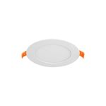 Luminaria empotrable LED slim 6 W 350 lm 3000 K redonda blanco Volteck, vista frontal con clips de sujeción naranjas