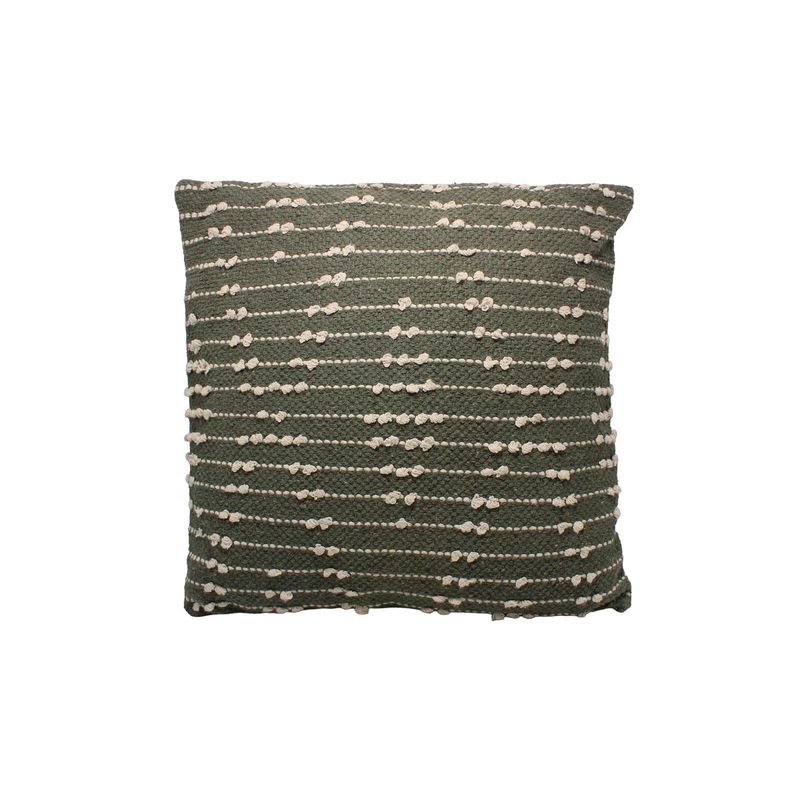 Cojín algodón 45x45 cm negro Koopman, vista frontal del cojín con textura tejida y detalles en relieve blanco