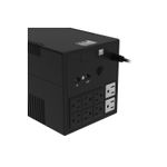UPS/batería 1200 VA/600 W 120 V NEMA-5-15P 8 salida + RJ45 Forza, vista lateral trasera resaltando los tomacorrientes
