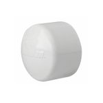 Tapón PVC hembra liso agua potable Durman de 3/4 pulgadas, vista frontal del accesorio en color blanco