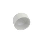 Tapón PVC hembra liso para agua potable Durman de 1/2 pulgada, vista frontal del accesorio en color blanco