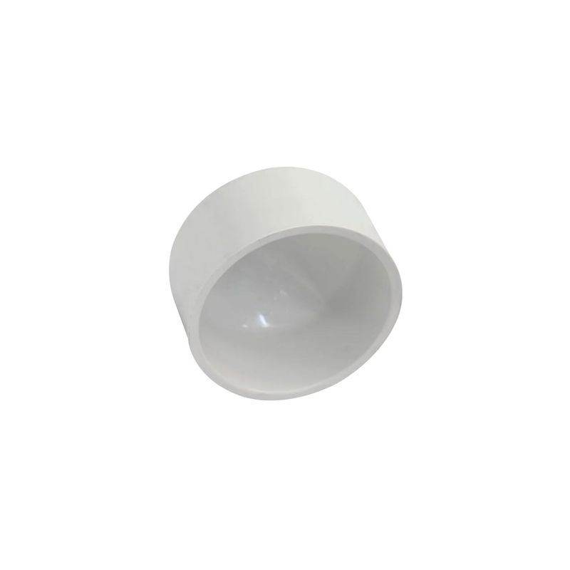 Tapón PVC hembra liso para agua potable Durman de 1/2 pulgada, vista frontal del accesorio en color blanco