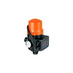 Control automático de presión de bombas para agua de 90 pulgadas Truper, cuerpo negro con motor naranja y manómetro blanco