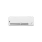 Evaporador 12000 BTU 220 V SEER 21.5 LG, frente del equipo blanco con logo y panel digital encendido