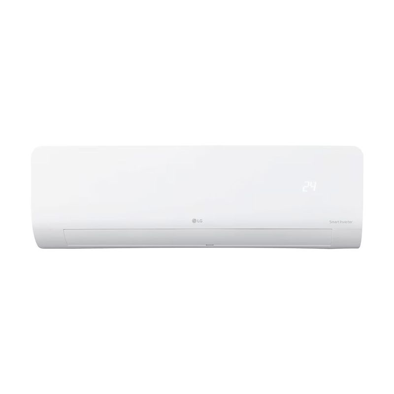 Evaporador 12000 BTU 110 V AI Air Fit SEER 16 LG, unidad interior blanca de frente con indicador digital de temperatura