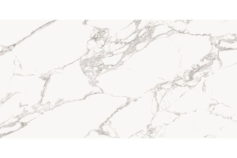 Azulejo 7.5x30 Torano blanco digital Estudio Cerámico, vista frontal de la pieza con vetas grises tipo mármol