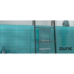 Azulejo 7.5x30 Voga aquamarina brillo Estudio Cerámico, aplicado en pared de baño con toallero y toallas azules