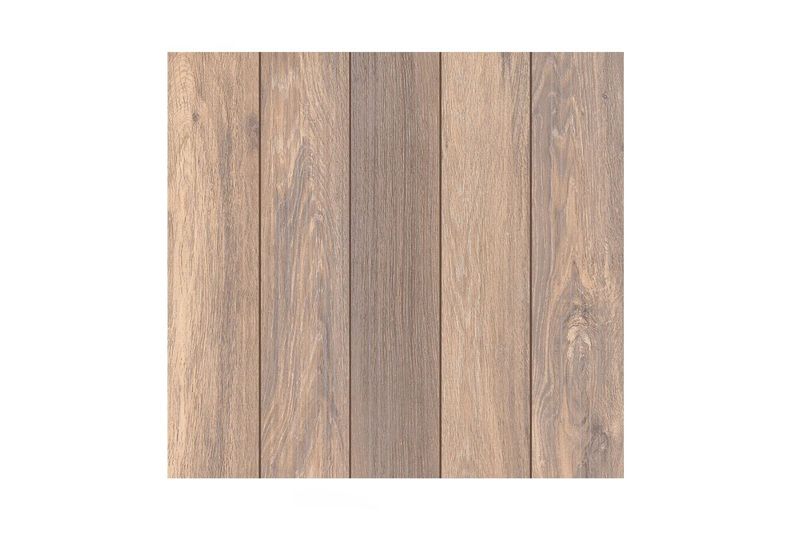 Baldosa 54 x 54 Olimpo-AD HD madera Serra Azul, vista frontal del diseño con vetas y nudos naturales en color café