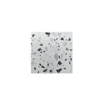 Porcelanato 60 x 60 terrazo 1022 blanco gris mate Sinsa, vista frontal de la pieza con diseño de fragmentos moteados
