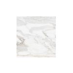 Porcelanato 120x120 gold calacatta super brillante Sunheart, vista frontal de la pieza con vetas grises y doradas