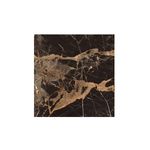 Porcelanato 120x120 Portico negro mármol super brillante Sunhearrt, primer plano de la pieza con vetas doradas y blancas